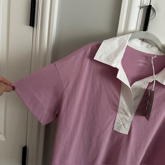 Everlane NWT The Retro Polo Organic Cotton Size: Small Color: Mauve - Picture 5 of 10